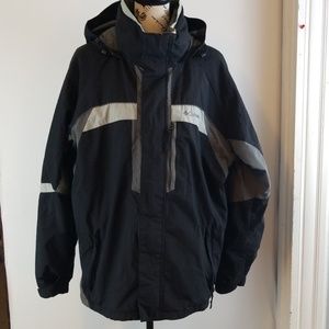 Columbia Jacket Waterpeoof Black Gray Men's Large